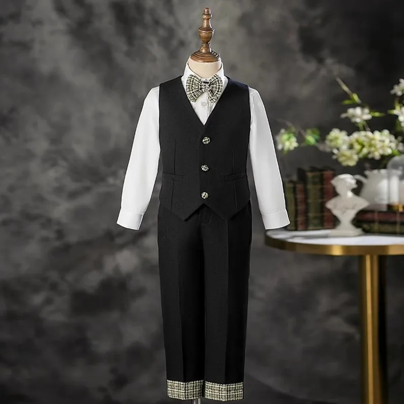 

High-End Children's Prom Costume Wedding Birthday Party Kids Piano Performance Boy's Blazer Suits A4437