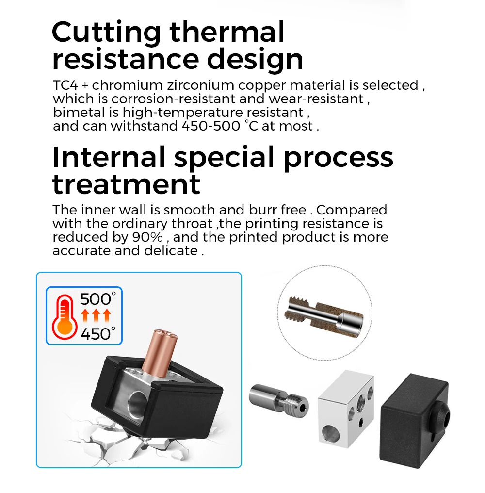 Sprite Extruder Upgrade Heizblock-Kit für Creality, Ender 3 S1 Pro Hotend mit 5 verkupferten Düsen und 4 Silikonsocken – Detail 6