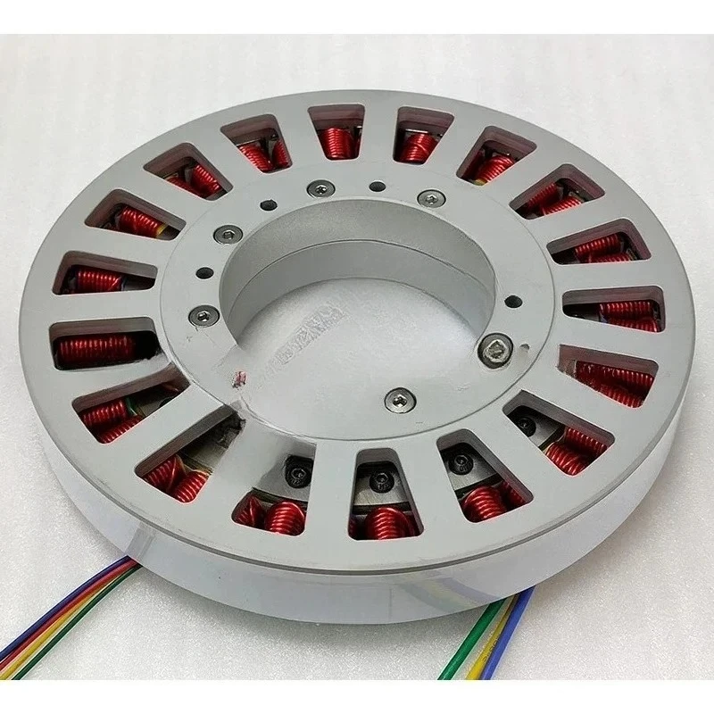 700W large hollow shaft ultra-low speed disc brushless DC motor. Flat and thin multi-pole with Hall motor, 45 slots 50 poles