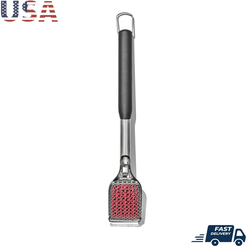 

Щетка для гриля из нержавеющей стали со сменной головкой. Гибкая конструкция без щетины. Прочный металлический скребок. Все типы гриля.