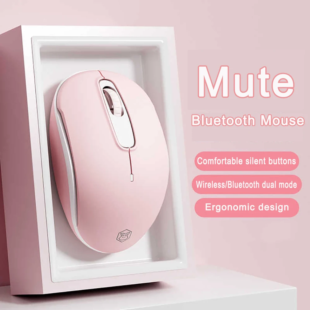 

Q12 Mouse Wired Wireless Bluetooth Mouse Mute Pink Girl Hand Laptop Office Tablet Mobile Phone Universal Save Power Mute Button