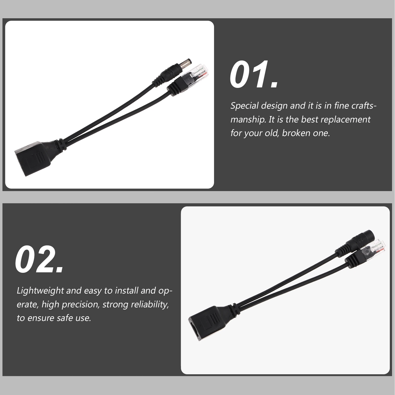 

8pcs Splitter Line 12V Power Supply Module For Security Camera Network Monitoring Router Switch Internet Telephony Dc