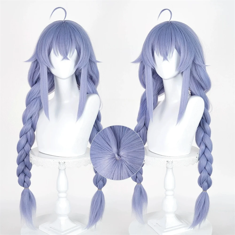 High Quality Roxy Migurdia Cosplay Wig 30cm Blue Purple Double Ponytail Braided Wig Heat Resistant Synthetic Halloween Party Rol