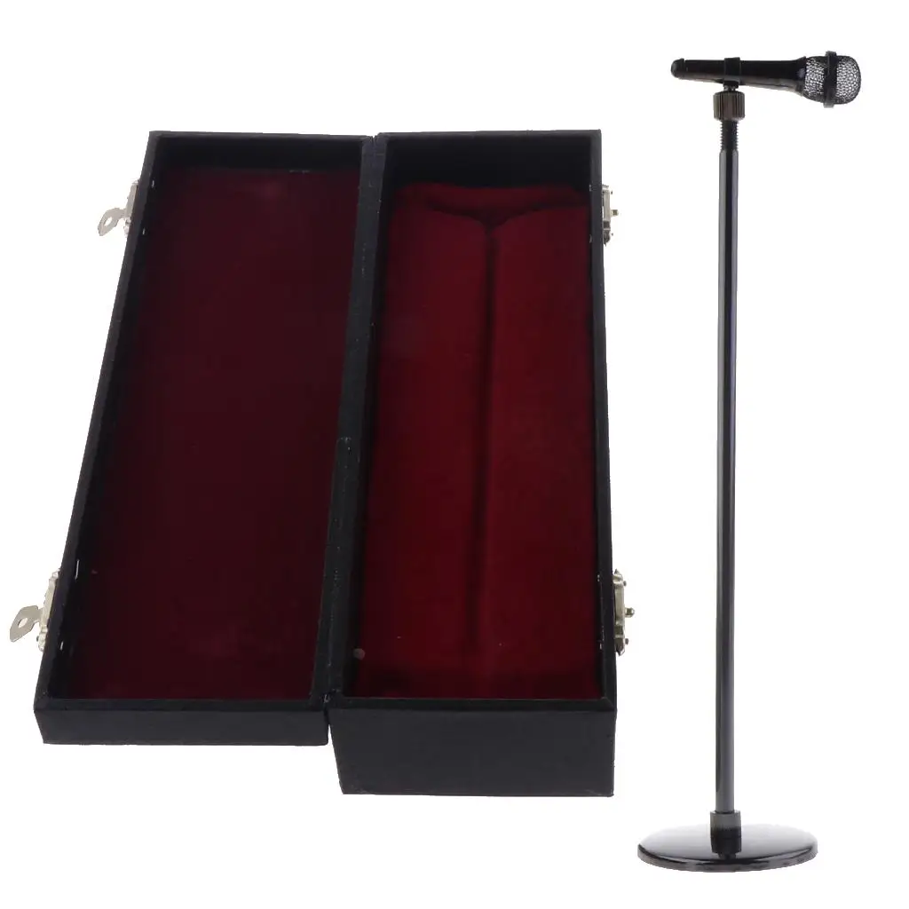 1/6 Microphone Model Copper Adjustable Height Miniature for Dollhouse Action Figure 12inch Dolls Accessories