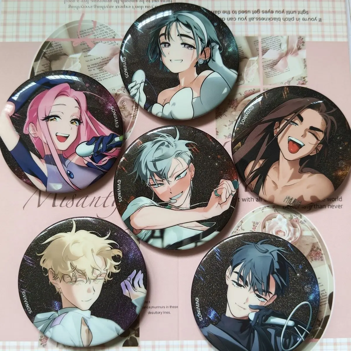 Alien Stage Ivan Till Luka Mizi Sua Hyuna Badge Set 6 Pieces 58mm Glossy Tin Pin Anime Merchandise Ita Bag Decor Gift
