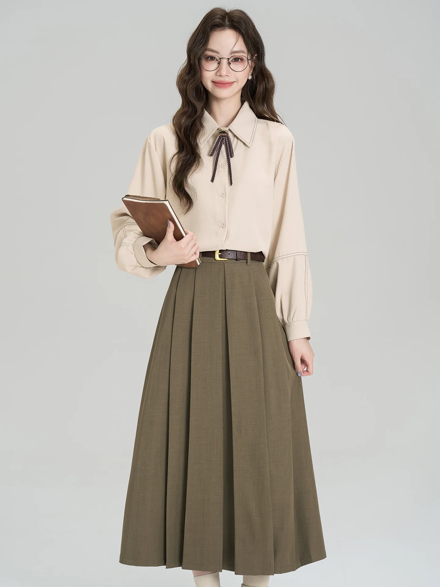 

Women's College Sle Interview Suit Set Spring Autumn 2026 New irt And f Skirt Two Piece Set Breathable Medium Thin