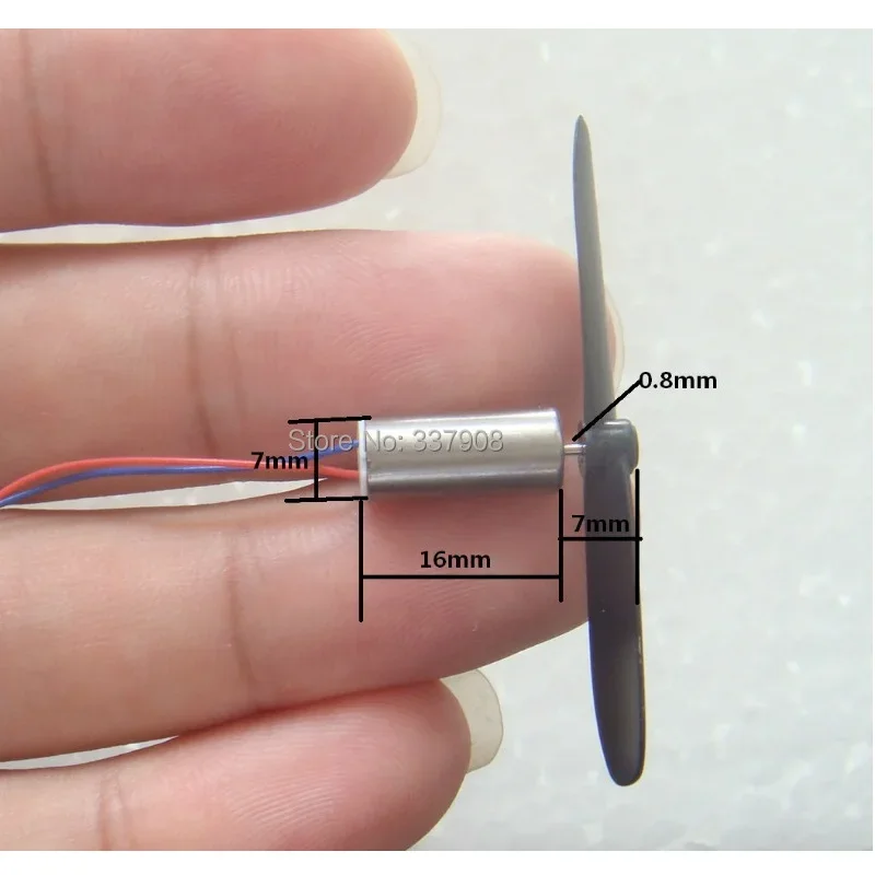 리모컨 항공기용 고자성 코어리스 모터, 프로펠러, 쿼드콥터 테일 모터, 4.2V, 55000RPM, 7*16mm, 로트당 2 쌍