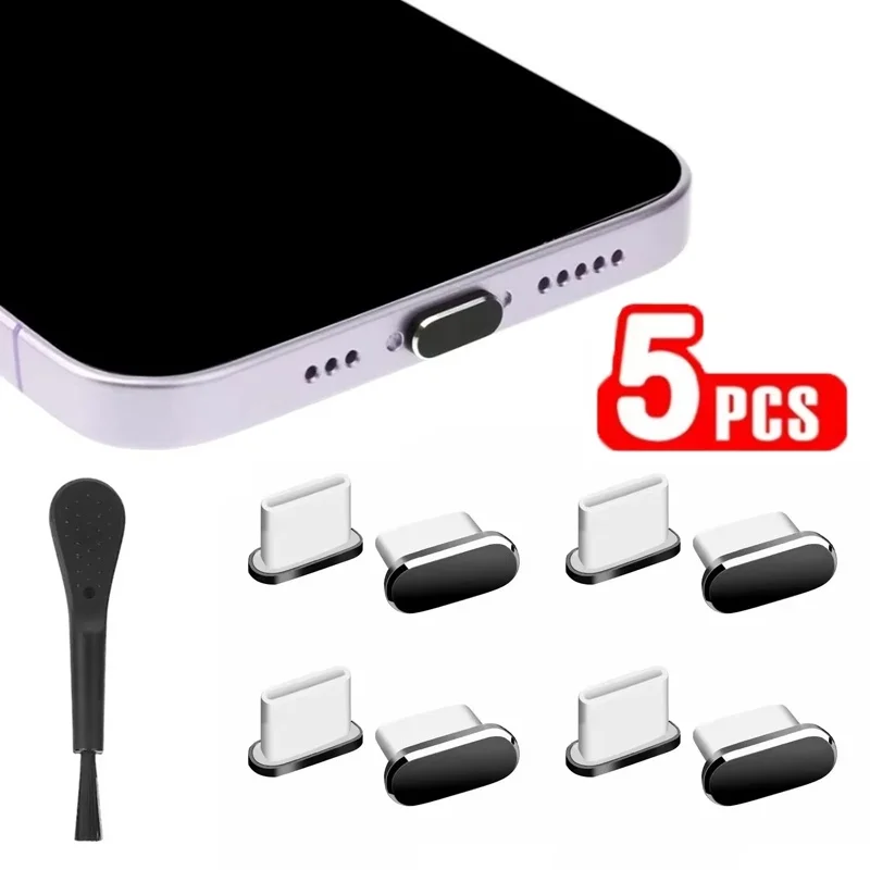 Xiaomi 5Pcs Type C Charging Port Plug With Cleaning Brush Anti Dust USB-C Cover Caps For OnePlus Xiaomi Huawei iPhone 15 16 Smart Phone - Aliexpress Deal