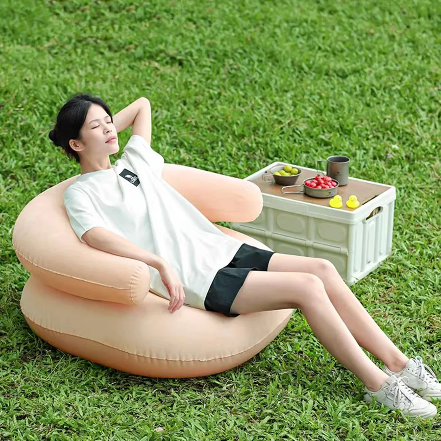 Camping Lazy Air Sofa Inflatable Cumbed Kids Nature Air Sofa Outdoor Relexing Indoor Beach Lounge Chair Sillon Cama Camp Stuff