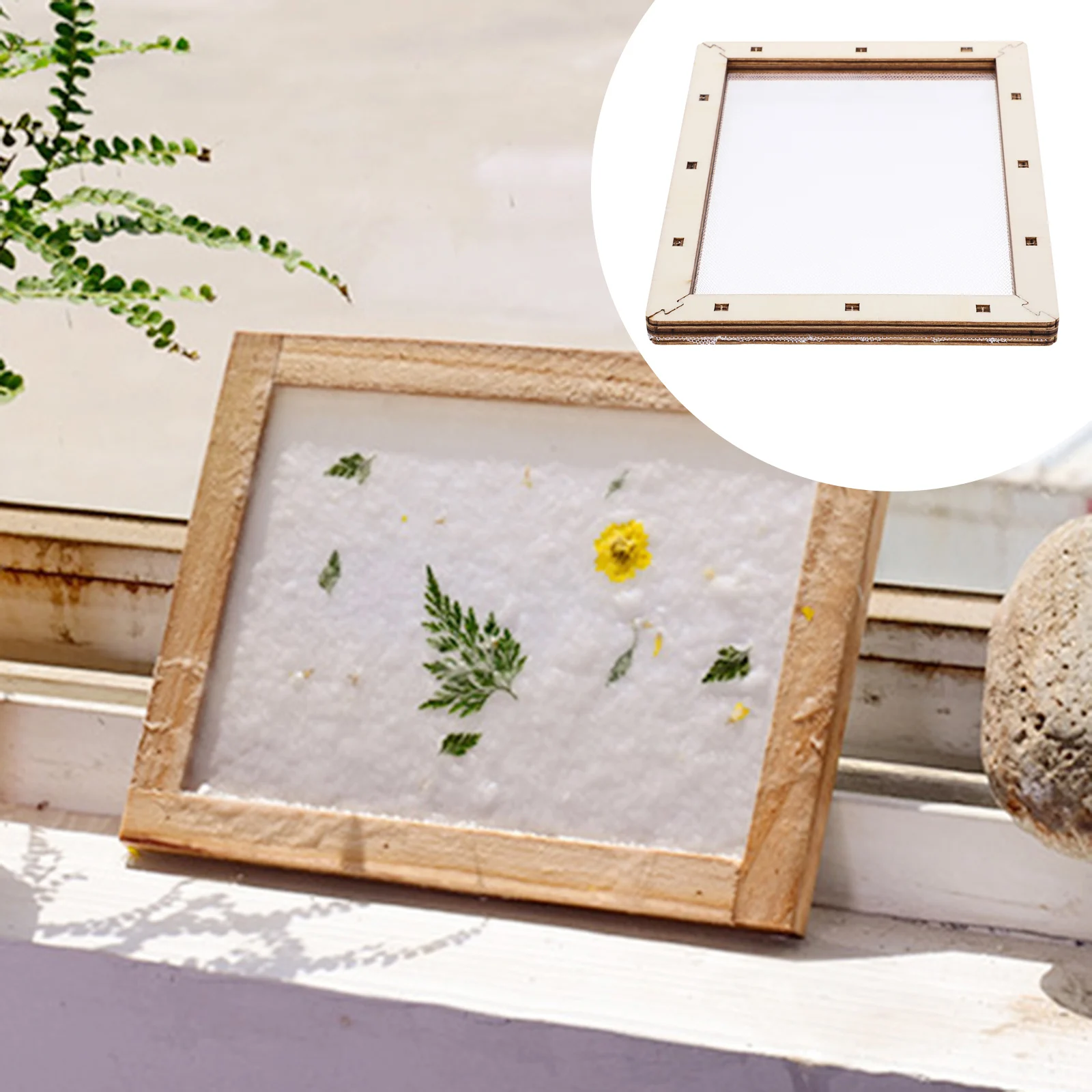 

2pcs Paper Making Frame Wooden Mesh Screen For Diy Handmade Paper Craft Kit Easy To Use Tool Educational Art Project