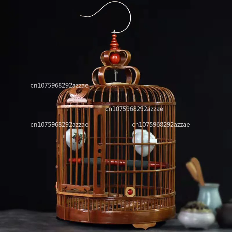 

Cage thrush cage bamboo boutique bamboo weaving full set of accessories handmade special bird cage bamboo