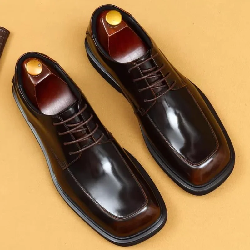 

Классические роскошные мужские туфли Оксфорды для свадьбы и торжественных мероприятий, из натуральной кожи, в европейском стиле, высокого качества, новинка.