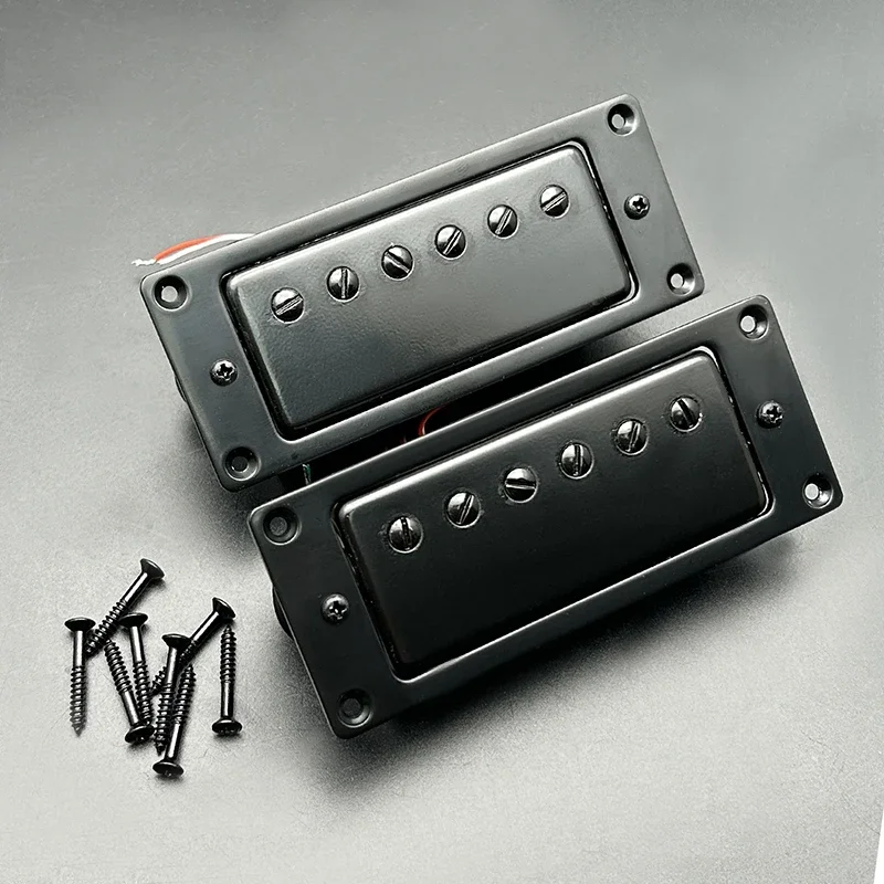 Mini Humbucker 68X29MM 6 Hole Electric Guitar Pickup Coil Splitting Pickup for LP Guitar (The Neck and Bridge are Universal)