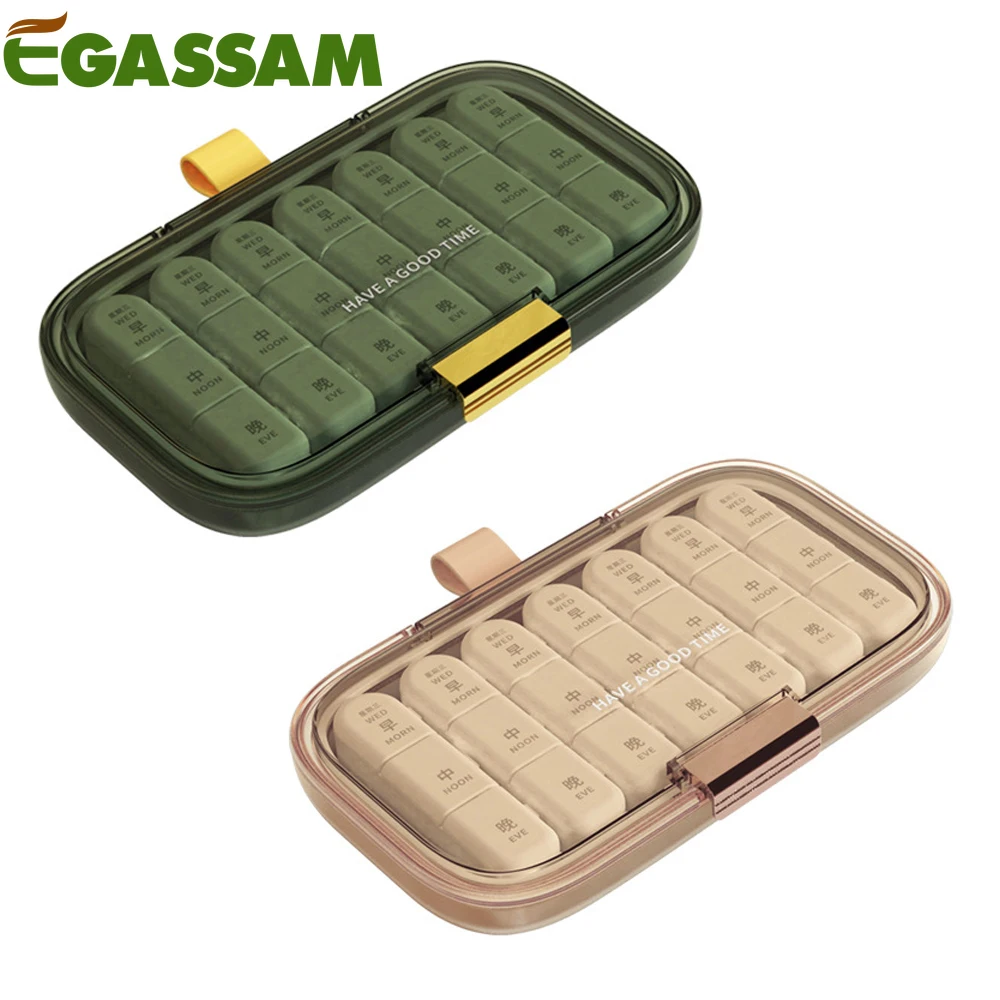 Weekly Pill Organizer 3 Times a Day,Large 7 Day Pill Box 3 Times a Day with Separate Container,Portable Pill Case for Vitamins
