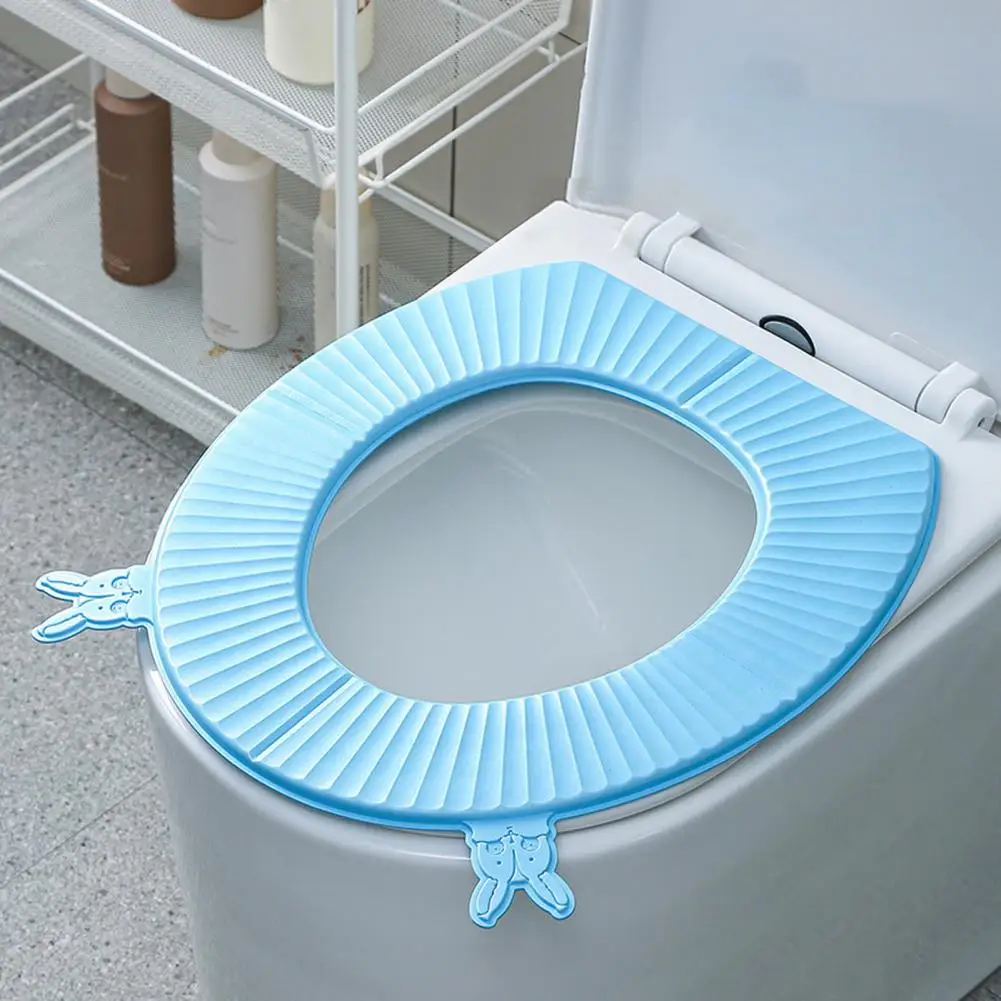 Washable Toilet Seat Cover Waterproof U/O Shape EVA Toilet Lid Cover Universal Cartoon Rabbit Bathroom Toilet Seat Cushion Mat