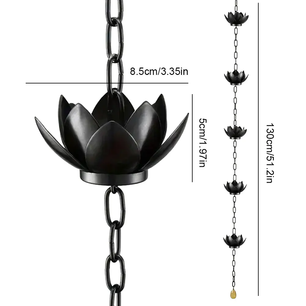 Lotus Decorative Adjustable Rain Chain Set 6