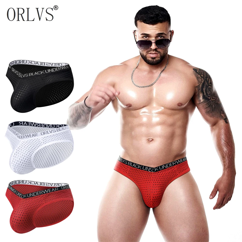 

Briefs Breathable Sports Men's Underwear Mesh Quick Dry Briefs for Men Big U Convex Hip Raise Fashion Man Low Waist Underpants