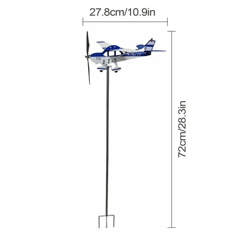 ريشة الرياح لساحة معدنية قوية على شكل طائرة ريشة الرياح ديكور متعدد الوظائف مؤشرات اتجاه الرياح دوارات الطقس