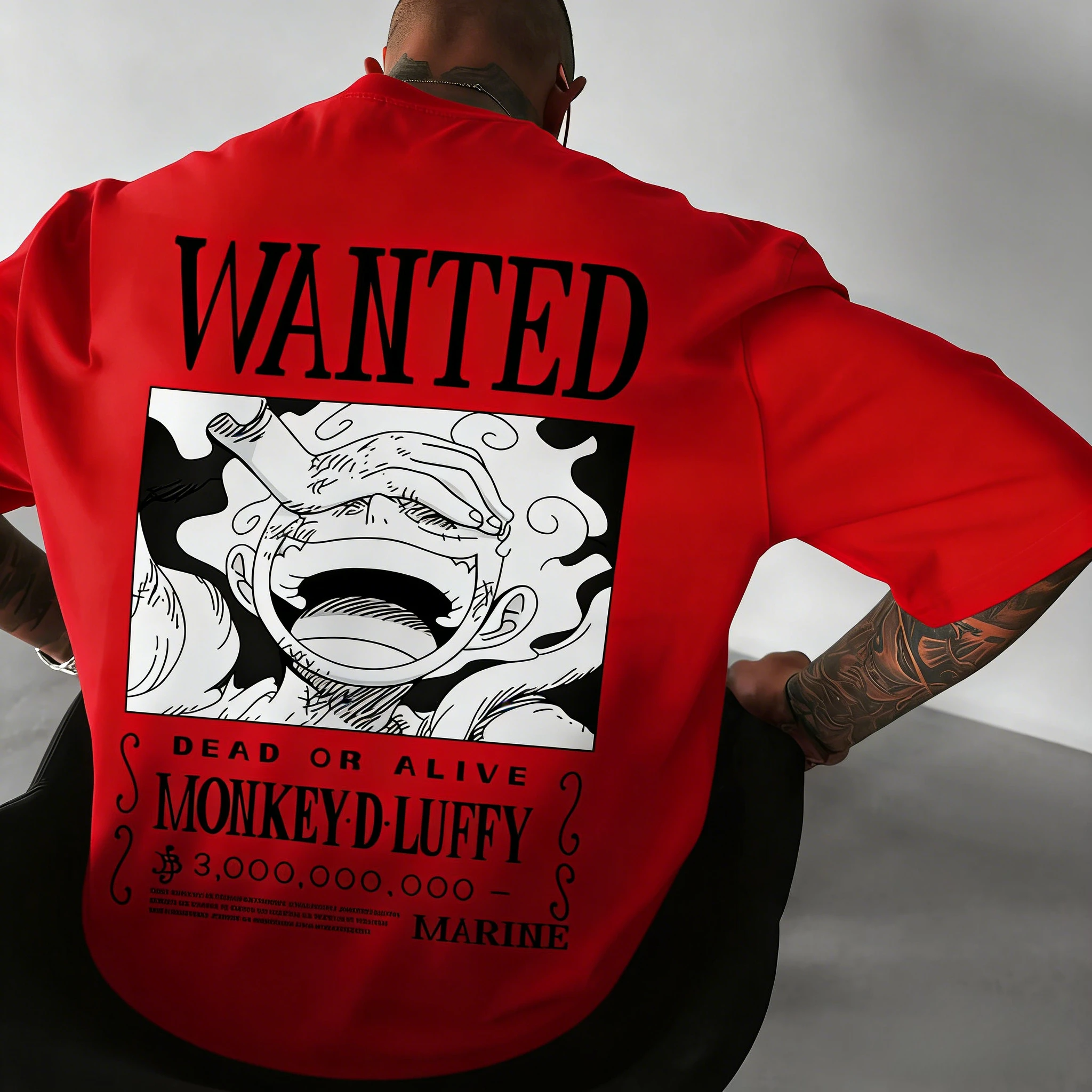 ONE PIECE Anime Luffy GEAR 5 Printed Cotton T-shirt Men's and Women's Summer New Street Hip Hop Loose Casual Parent Child Top