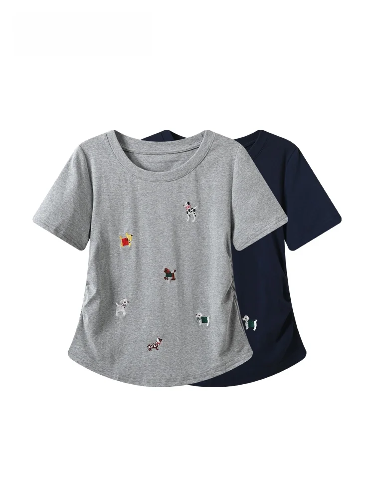 

Casual round Neck Short Sleeve T-Shirt Women's plus Size Summer New Style Fashionable Versatile Cotton Blend Comfortable Top