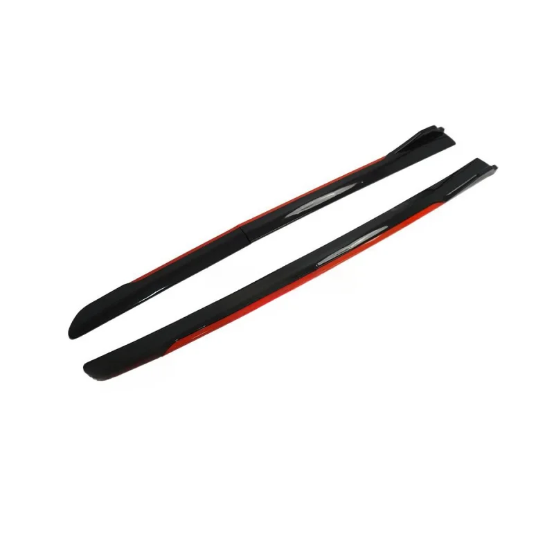 High Quality Universal Glossy Black Red Aerodynamic Side Skirt & Front Bumper Lip Exterior Modification Trim Kit All view 3