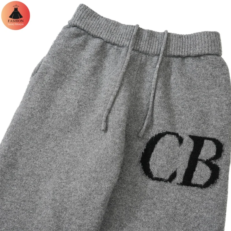 Herbst Winter Einfache 24SSCole Buxton Logo Buchstaben Lose Jacquard Kordelzug Hohe Qualität 1:1 männer frauen Wolle Hosen Casual Hosen