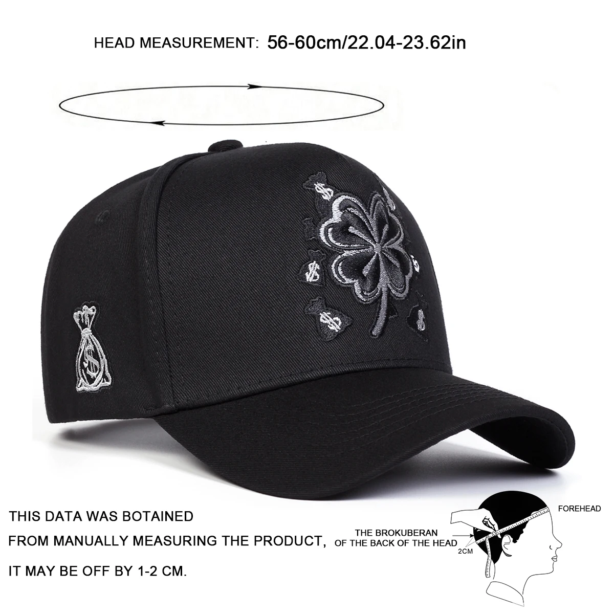 Unisex Four-leaf Clover Embroidery Baseball Caps Spring Autumn Outdoor Adjustable Casual Hats Sunscreen Hat Sports Cap