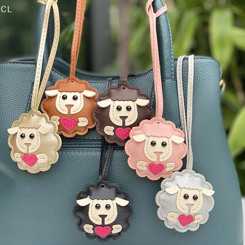 

Cute PU Leather Lamb Keychain; Unisex Korean Animal Backpack or Handbag Charm