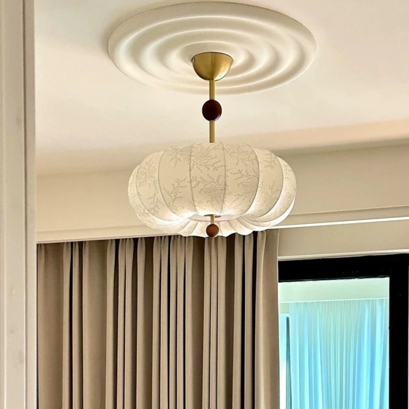 

Japanese Wabi-sabi Textile Crafts Chandelier Designer Retro Living Room Main Bedroom Restaurant Indoor Adorn LED Pendant Lights
