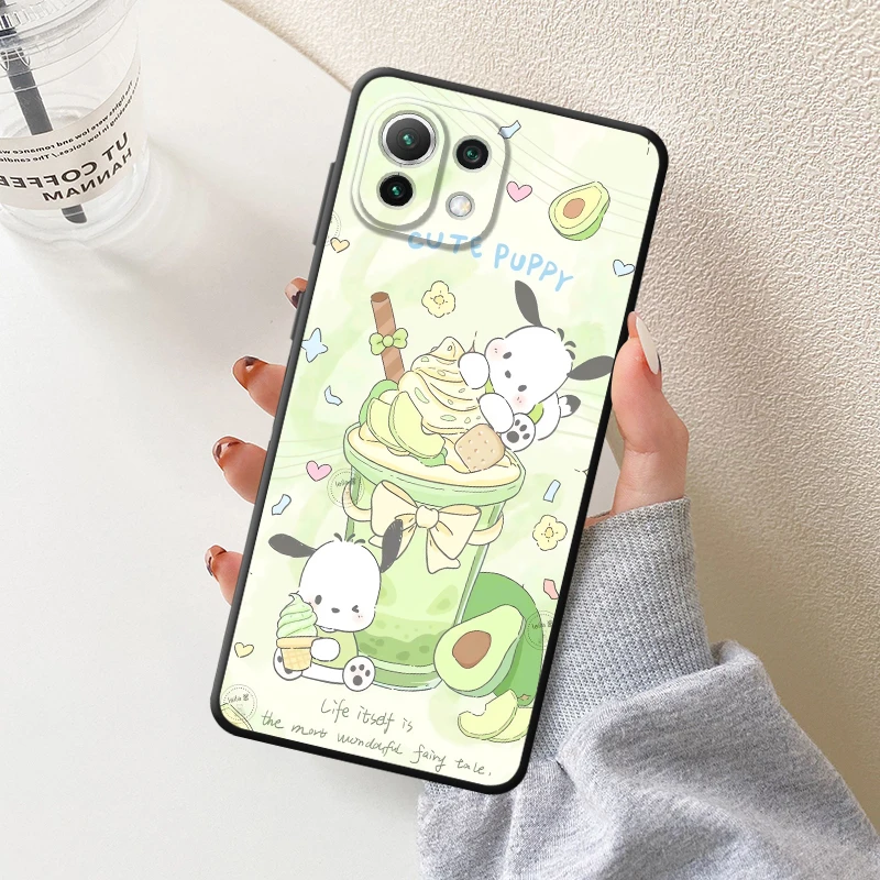 سانريو الأخضر باشا الكلب الأسود لينة غطاء الهاتف الحال بالنسبة Xiaomi Redmi A5 14C A4 12C K40 K80 Pro A1 A2 Plus 9 13C A3 10