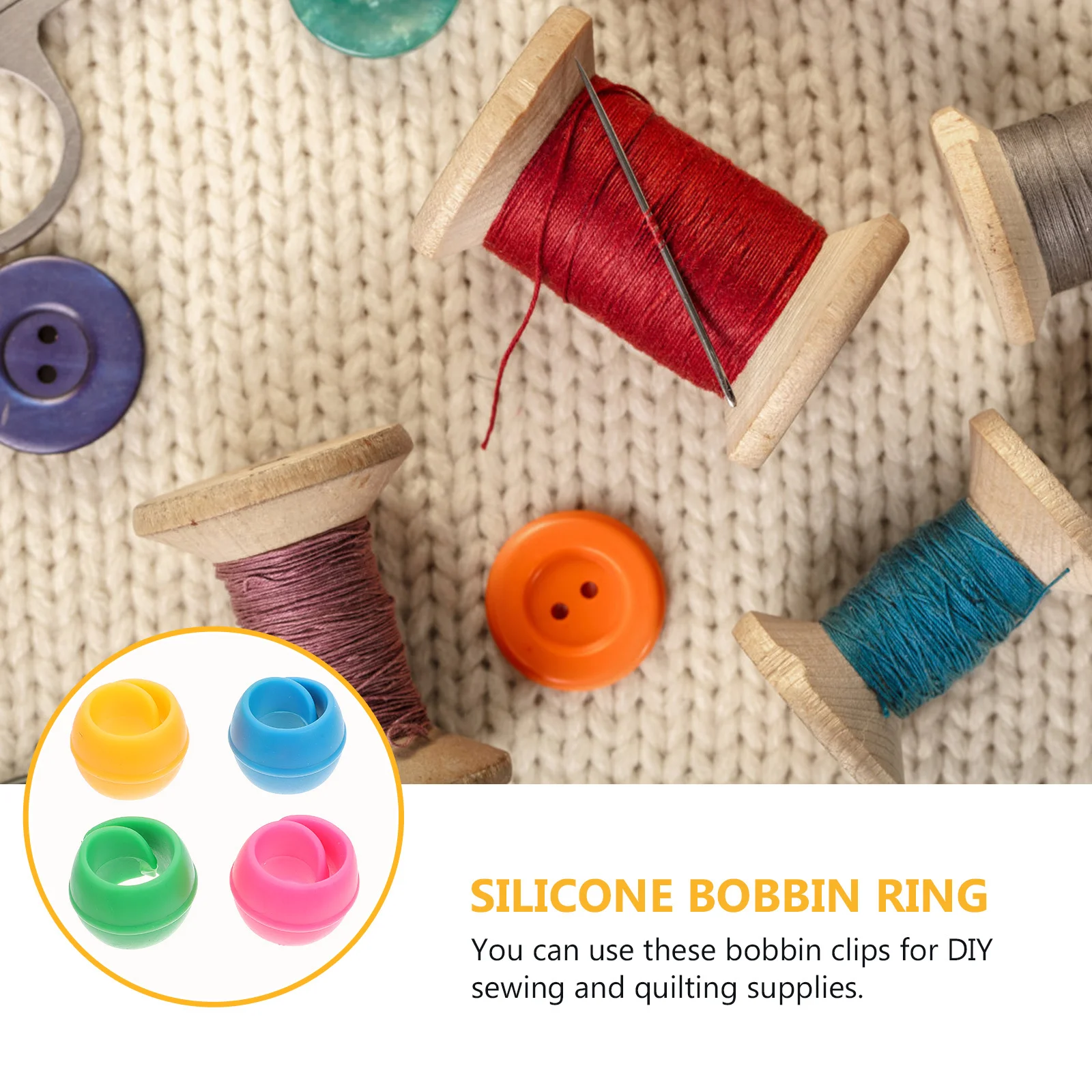 

100Pcs Durable Silicone Bobbin Thread Holders Assorted Color Sewing Organizer Clips for Home Quilting Supplies