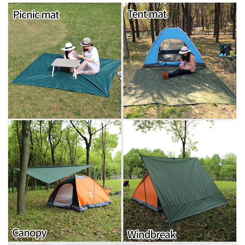 Camping Sun Shelter Cloth Tent Tarp Rainproof Sun Shade Outdoor Portable Waterproof Camping Mat Picnic Sunscreen Awning Cover