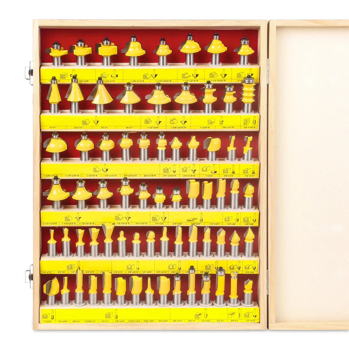 70 Piece 1/2 Inch Wood Router Bit Set Carbide TCT Milling Trimming For Wood Router Handheld Engraving