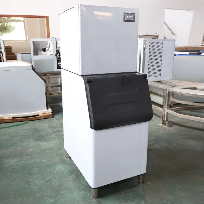 Commercial 500P Cube Ice Maker High Quality Stainless Steel 250kg Ice for Bars Dessert Shops-Engine Motor Gear Emerson Bristol