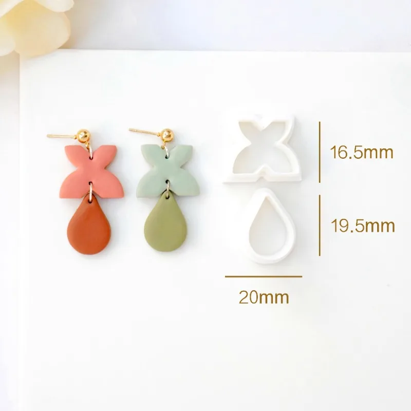 Combination Earrings Polymer Clay Cutter Soft Pottery Mold for DIY Earrings Pendant Making Jewelry Shaping Cutting Hand Tools