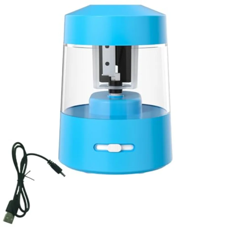 

Electric Pencil SharpenerHeavy-Duty Helical Blade to Fast Sharpen Auto Stop for No.2/Colored Pencils 6-8mm AC Adapter/Battery O