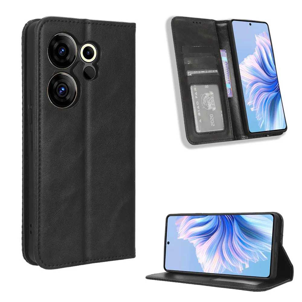 For Tecno Camon 20 Premier 5G Case Luxury Flip PU Leather Wallet Magnetic Adsorption Case For Tecno Camon 20Premier Phone Bags