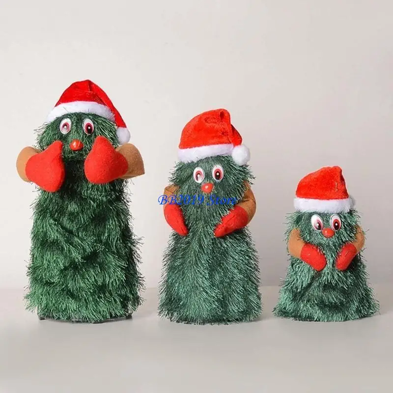 Q0KB Dancing Christmas Tree Christmas Singing Doll Rocking Rotating Christmas Tree
