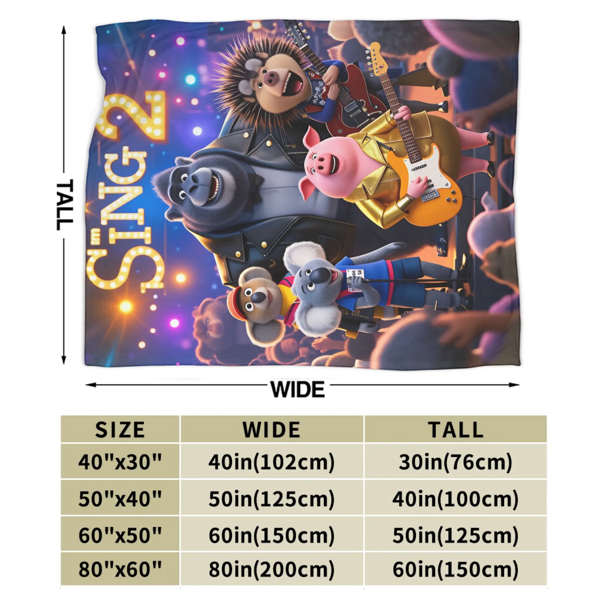 الغناء 2 فيلم جميع الشخصيات المغفل الرماد جوني بطانية ناعمة السفر مكتب أفخم الفراش يلقي رقيق المفرش أريكة غطاء سرير #6