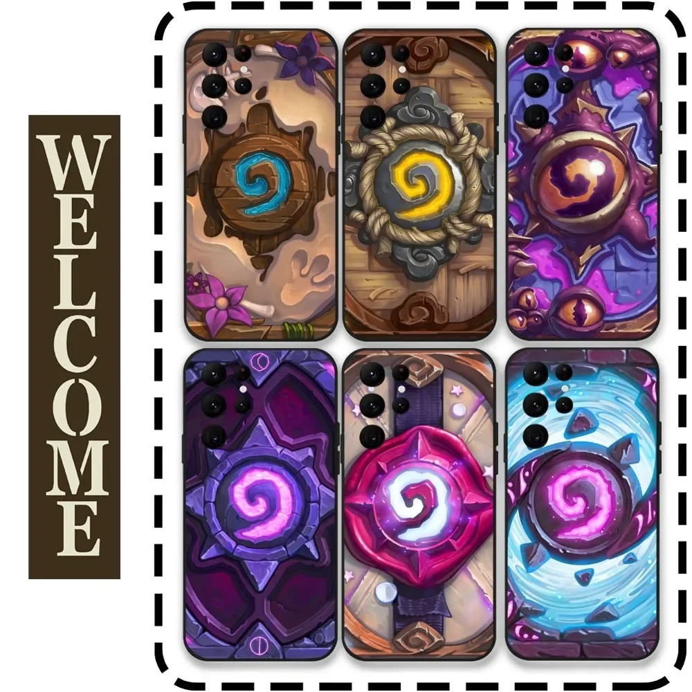 H-Hearthstone Card Game Phone Case for Samsung Galaxy S24 Ultra S22 S23 Ultra S21 S20 5G Protective Silicone TPU Funda