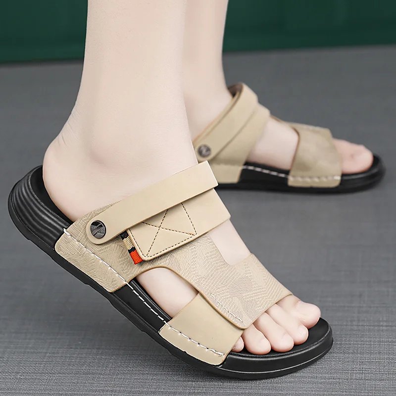 

2026 Trendy Two-way Wear One-line Beach Slippers, Breathable Soft Sole Casual Sandals for Summer Outdoor Leisure Walking