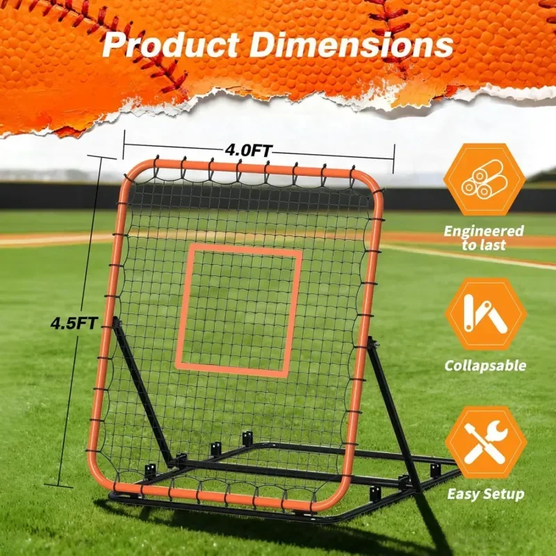Baseball Rebound Net Multi Functional Practice Trainer for Softball Hockey Hitting Pitching Training Equipment Outdoor Backyard