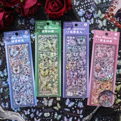 6pcs/pack Butterfly Decor Stickers PET Material DIY Cut Collage Junk Journal Scrapbooking Aesthetics Sticker Stationery