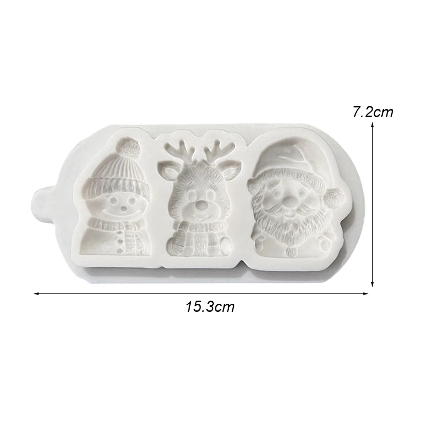 Santa Claus Snowman Reindeer Christmas Silicone Sugarcraft Mold Cupcake Baking Mould Fondant Cake Decorating Tools