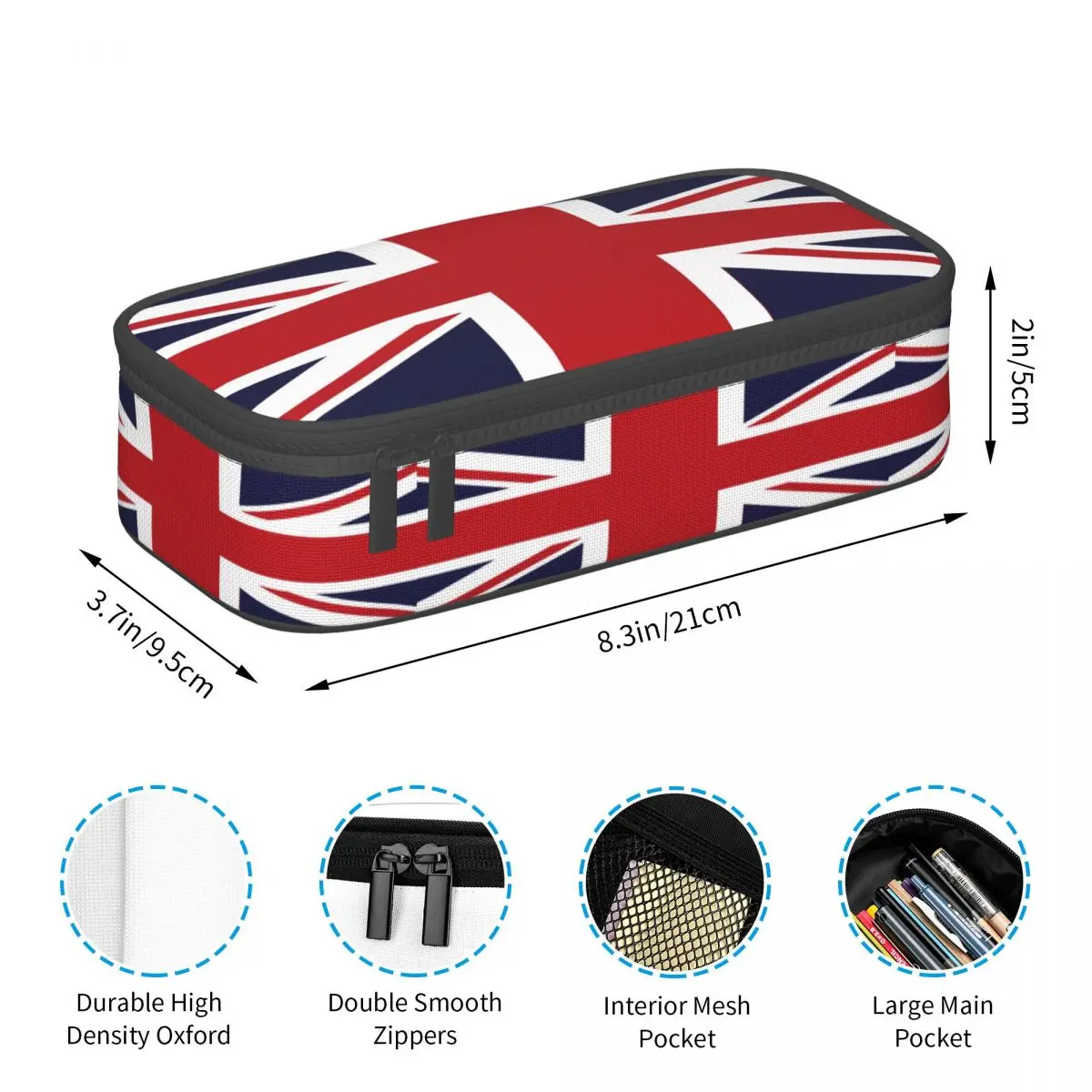 Custom Union Jack Flag Of The UK Korean Pencil Case Large Capacity United Kingdom British Pencil Box Students Stationery