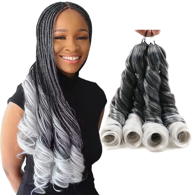 Snowdrop French Curls Synthetic Braiding Hair Wholesale Spiral Curl Braids Hair Extensions Hair Weaving for Briads