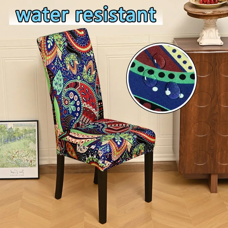 Best Seller Chair Cover Waterproof Printed Stain-Resistant Dustproof Elastic Chair Cover Home Hotel Universal Dining Protector