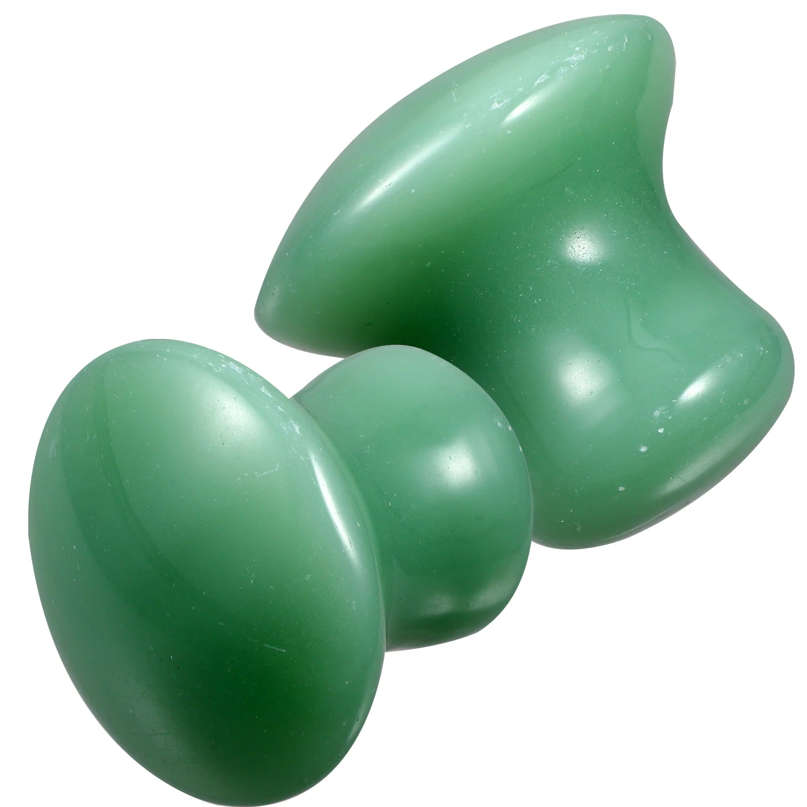 Masajeadores con forma de piedra para masaje con cabeza de seta, accesorios de masaje, espátula, rodillo de Jade Facial, 2 uds.