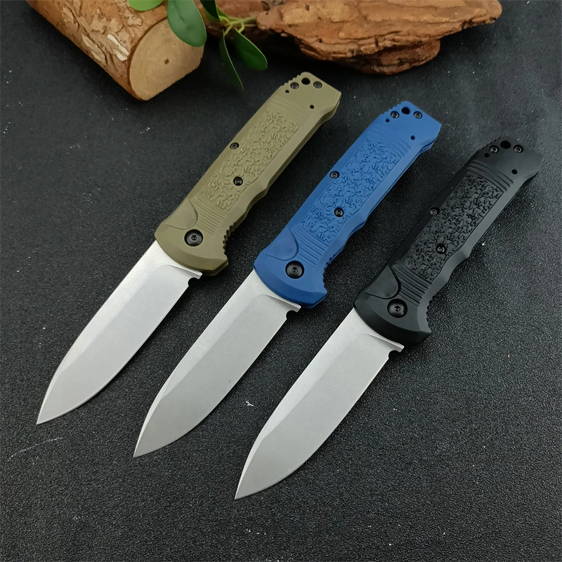 BM4400 Survival Hunting D2 Blade Camping Nylon Brazing Handle EDC Folding Knife Sending People Fishing