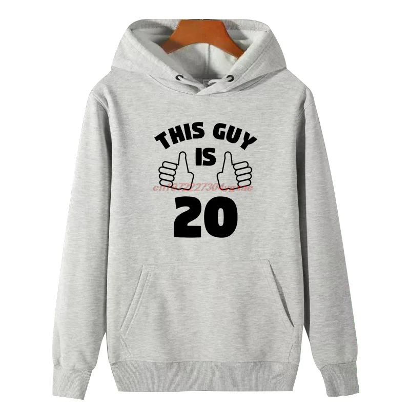 Este chico es 20 años Camisa con capucha Regalo de 20 cumpleaños Moda Invierno Essentials Sudadera con capucha Suéteres Suéter grueso Ropa de hombre
